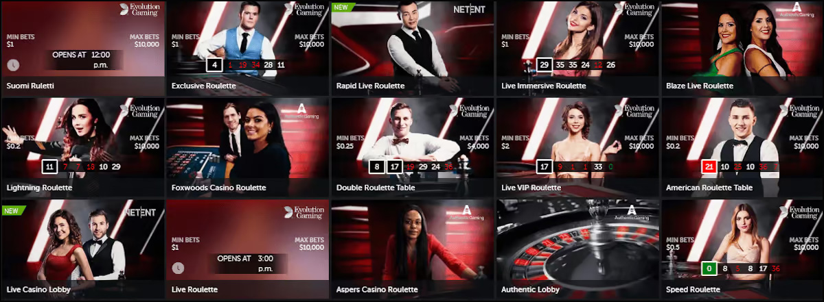 Ruletas, Blackjack & otros juegos de mesa en Betsafe