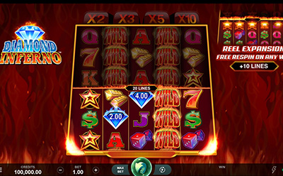 El juego de slot Diamond inferno en el casino online peruano Spin Casino